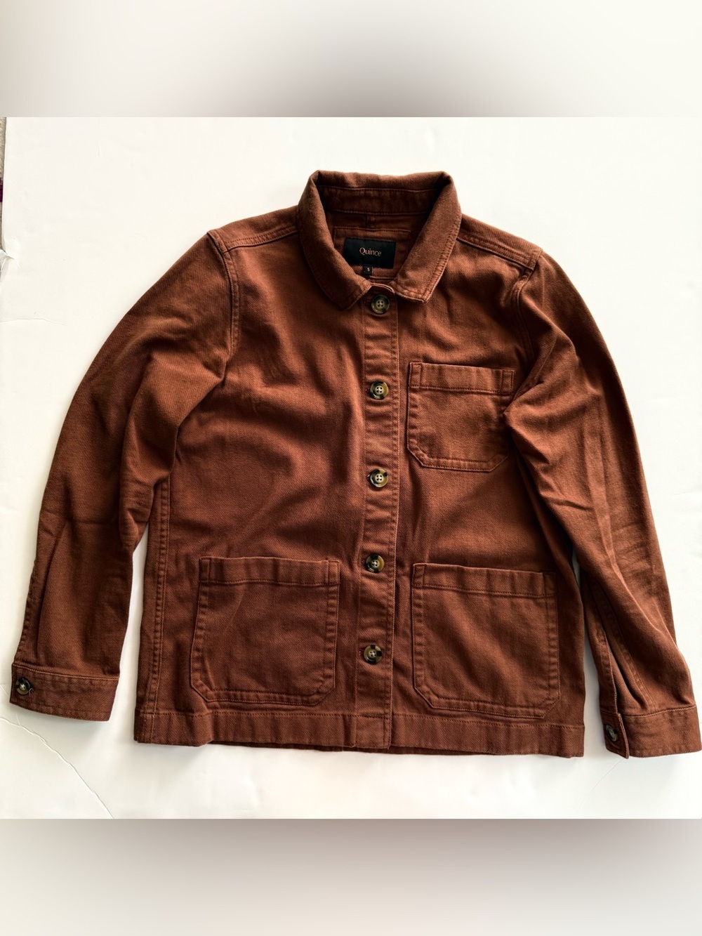 Quince Women's Organic Comfort Stretch Chore Jacket Rust Small S NWOT - Picture 9 of 13